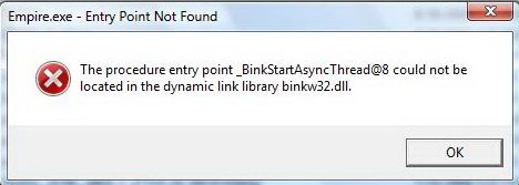 Возникновение ошибки binkw32.dll