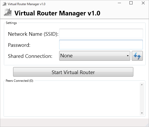 Интерфейс программы Virtual Router