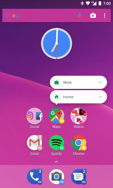 Интерфейс оболочки Action Launcher