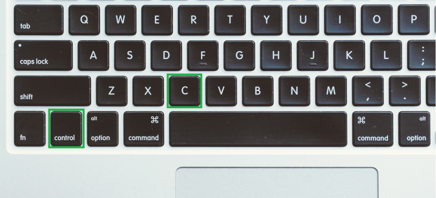 Демонстрация местоположения кнопок Control и C