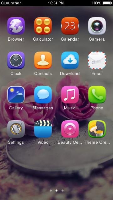 Созданная самостоятельно тема в оболочке C Launcher