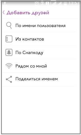 Варианты способов поиска друзей