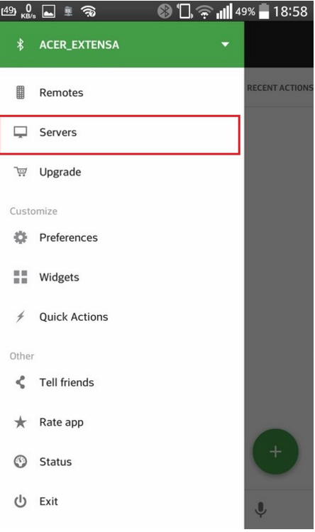 Выберите «Servers» для дальнейшей корректной настройки