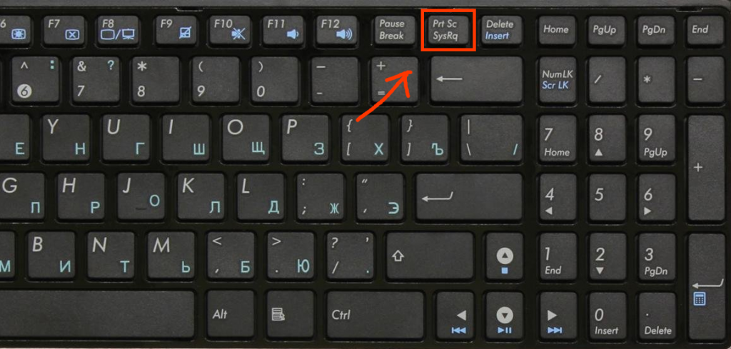 Кнопка под названием PrintScreen, которая делает скриншоты в буфер обмена
