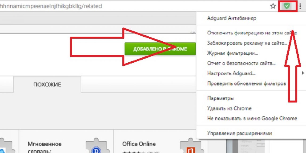 Внешний вид панели управления Adguard
