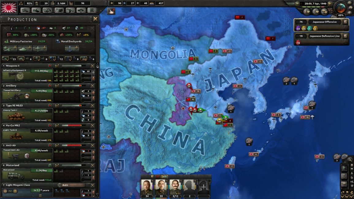 Игровое поле Hearts of Iron 4