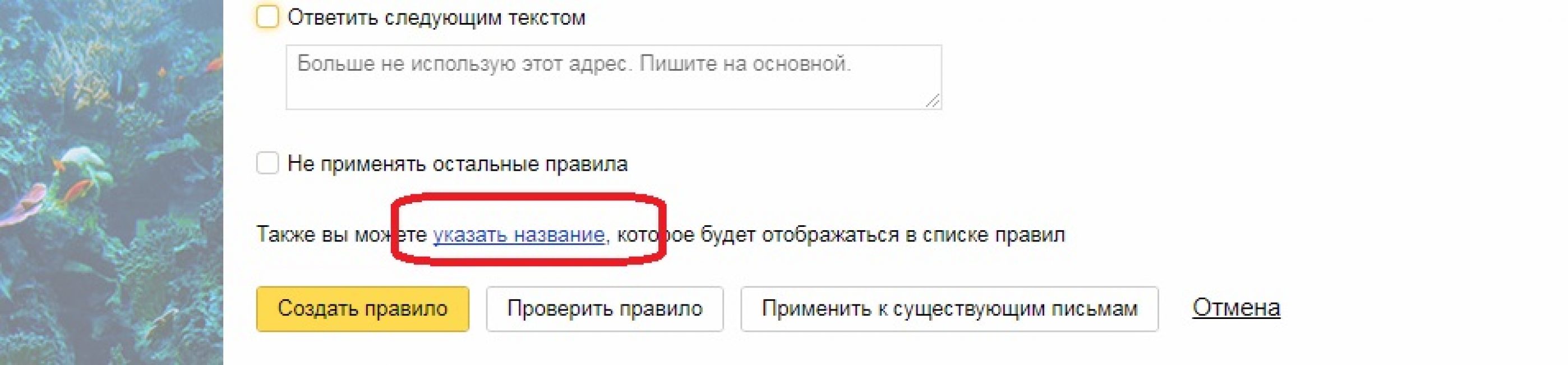 Название для правила