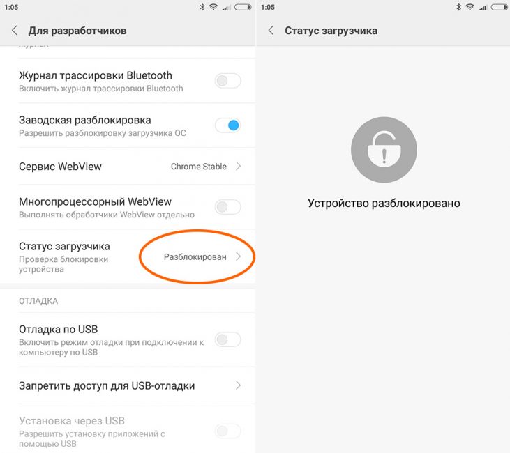 Окно «Для разработчиков»