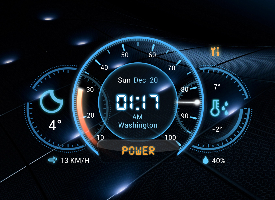 Системная панель Futuristic Car Dashboard