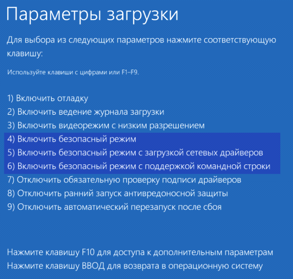 Окно «Параметры загрузки»