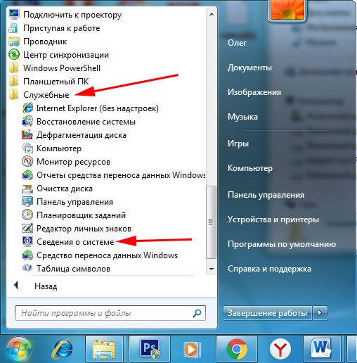 Сведения о системе