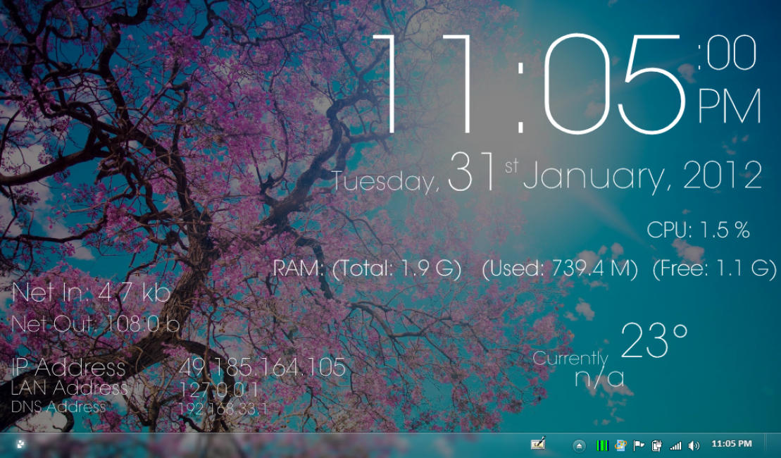 Вариант оформления системы с помощью программы Rainmeter