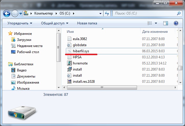 Файл hiberfil.sys