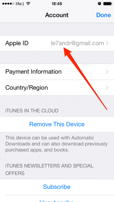 Внешний вид Apple-идентификатора