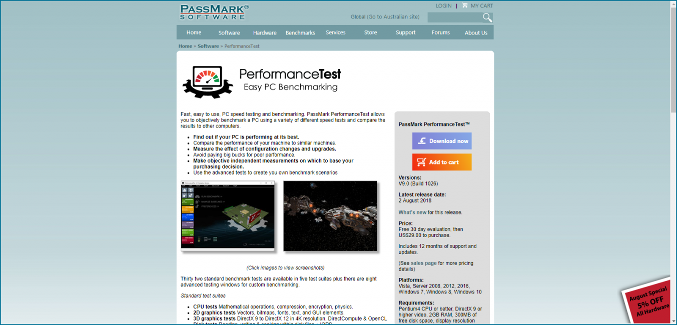 тест производительности компьютера PassMark Performance Test