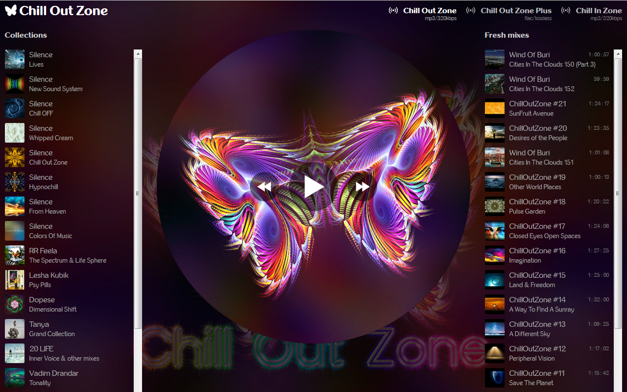 Музыка студийного качества слушать flac 24. Постер Chill out Zone. Интернет-радио транслирующие музыку в стиле Space.